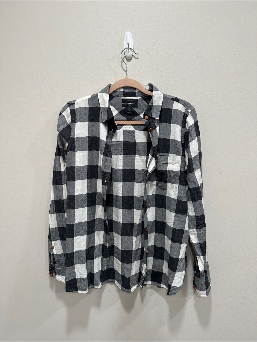 J. Crew Black and White Buffalo Check Button-Down Shirt